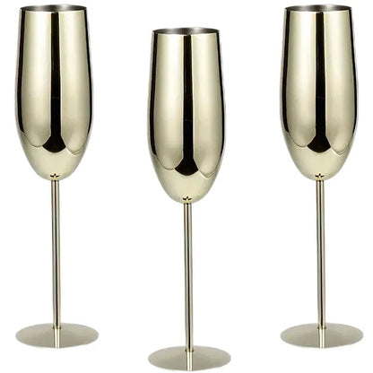 Ortekor Elegant Stainless Steel Wine Glasses Set of 6 with Enhanced Chilling | Durable Design for Timeless Enjoyment