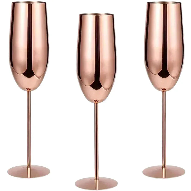 Ortekor Elegant Stainless Steel Wine Glasses Set of 6 with Enhanced Chilling | Durable Design for Timeless Enjoyment