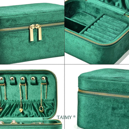 LUXEFLOW – Suede Travel Jewelry Case with Elegant Storage Design