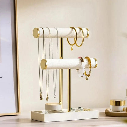 DISPLAYLIVA – Elegant Two-Level Jewelry Stand for Bracelets