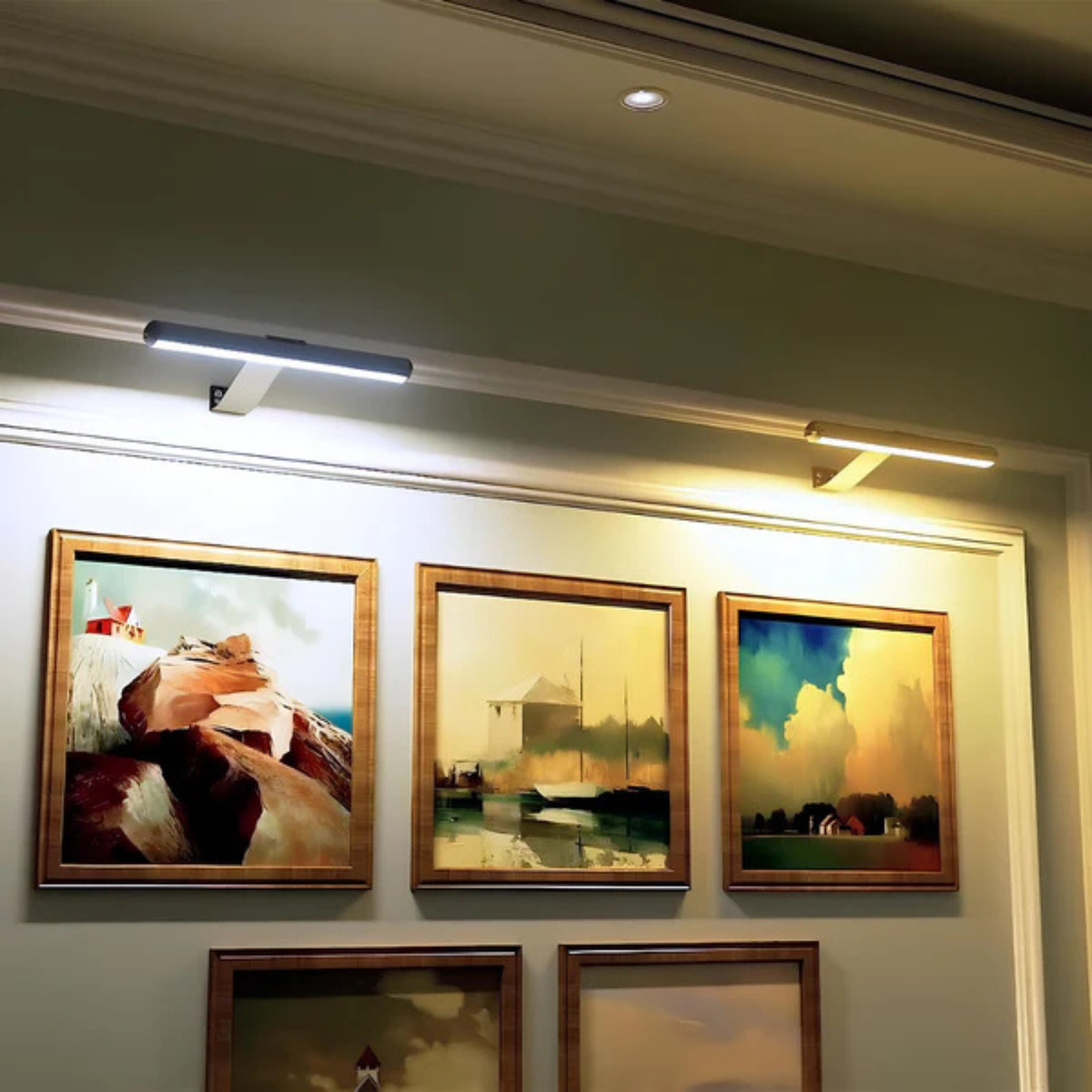 Elegant Wireless Wall Art Display Light with Adjustable Illumination for Stunning Artwork Presentation
