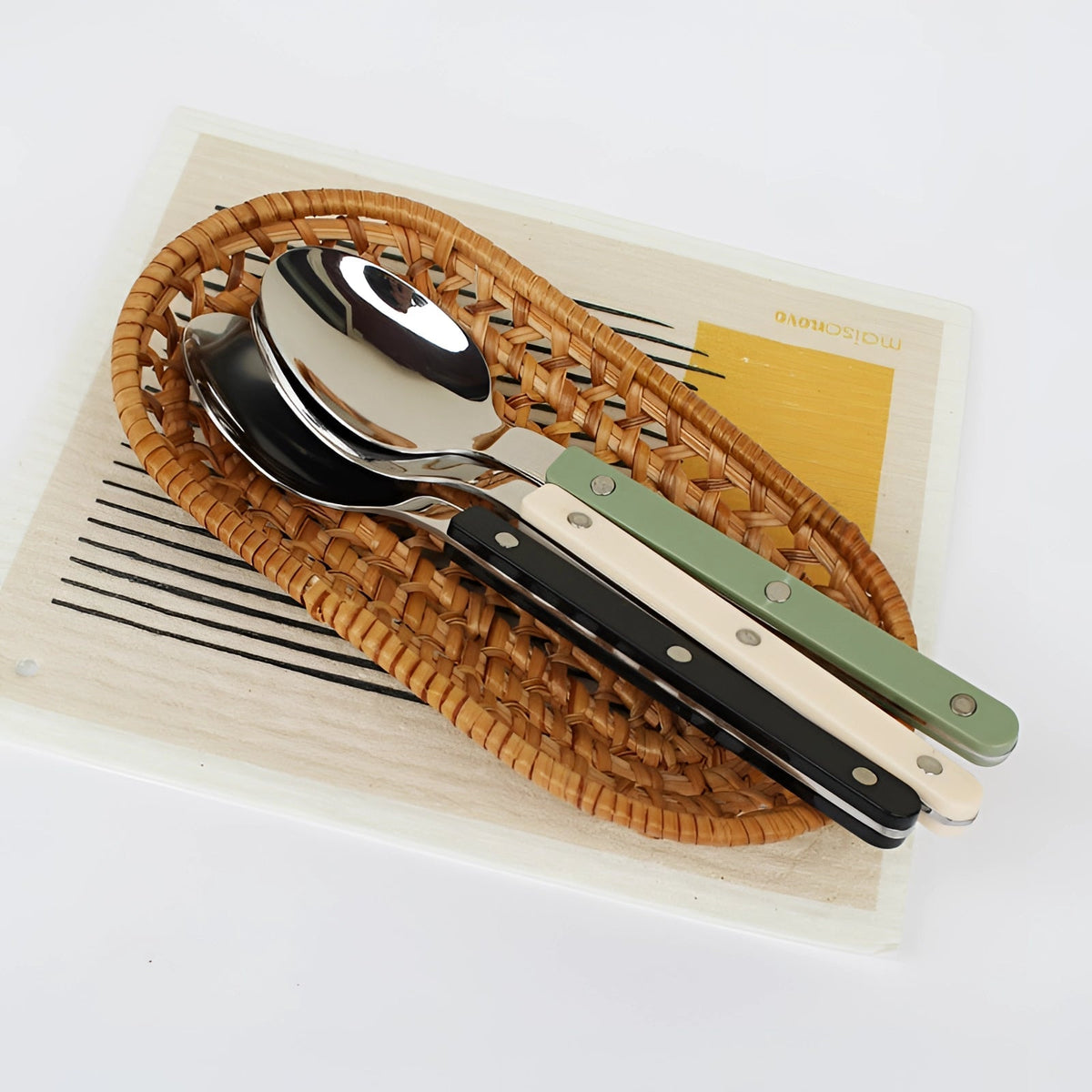 Elegant | 24-Piece Cutlery Set with Modern Black Handles | Durable Stainless Steel for Stylish Dining