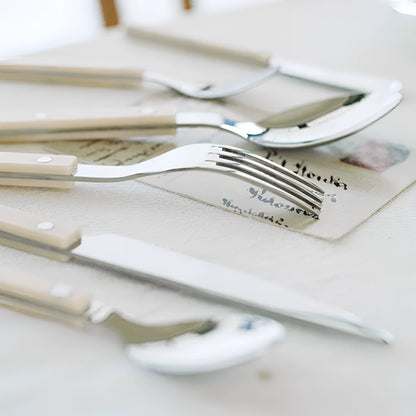 Elegant | 24-Piece Cutlery Set with Modern Black Handles | Durable Stainless Steel for Stylish Dining