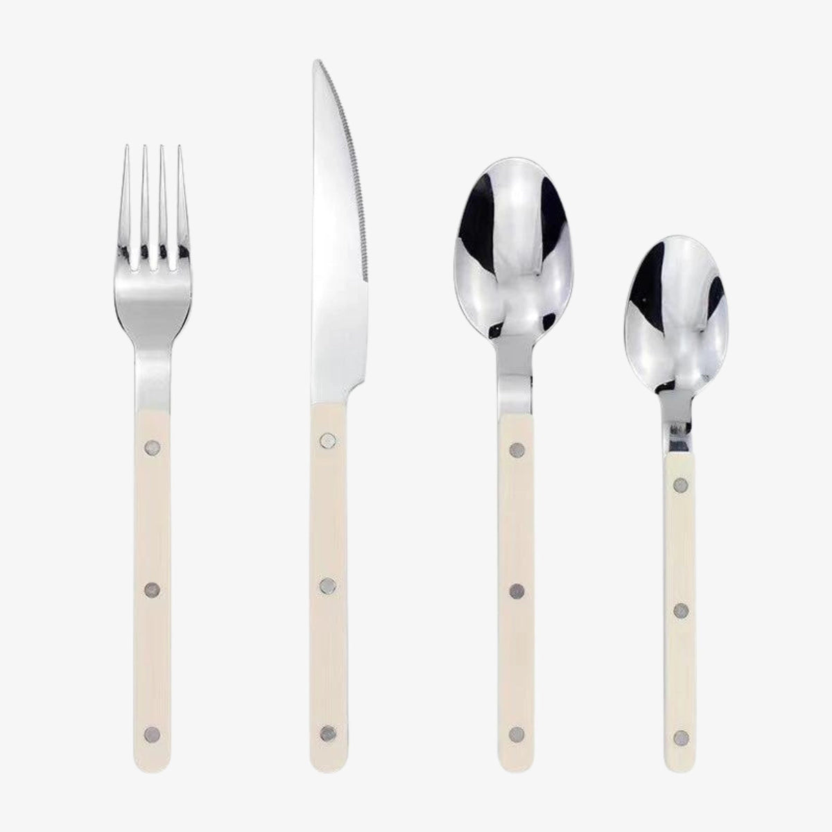 Elegant | 24-Piece Cutlery Set with Modern Black Handles | Durable Stainless Steel for Stylish Dining