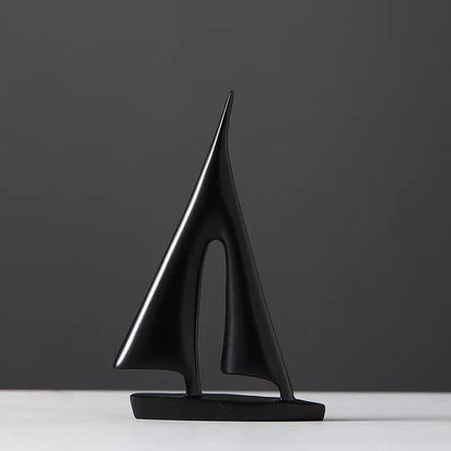 Sailboat Sculpture Statue | Coastal Nautical Home Decor Accent for Shelf, Mantel & Living Room | Polyresin Maritime Figurine