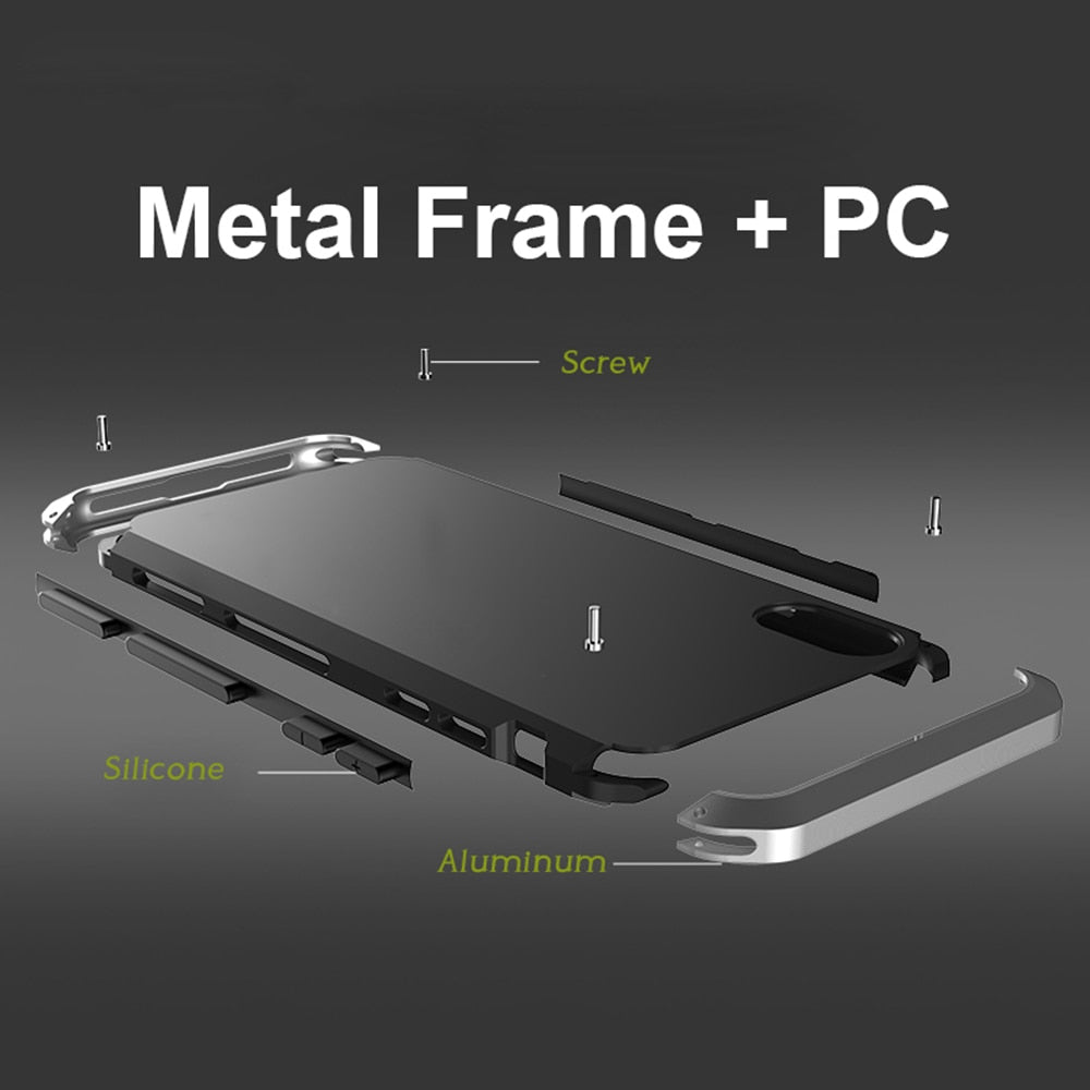 Reinforced Metal Frame iPhone Case with Camera Shield & Drop Protection for 14/15/16 Series