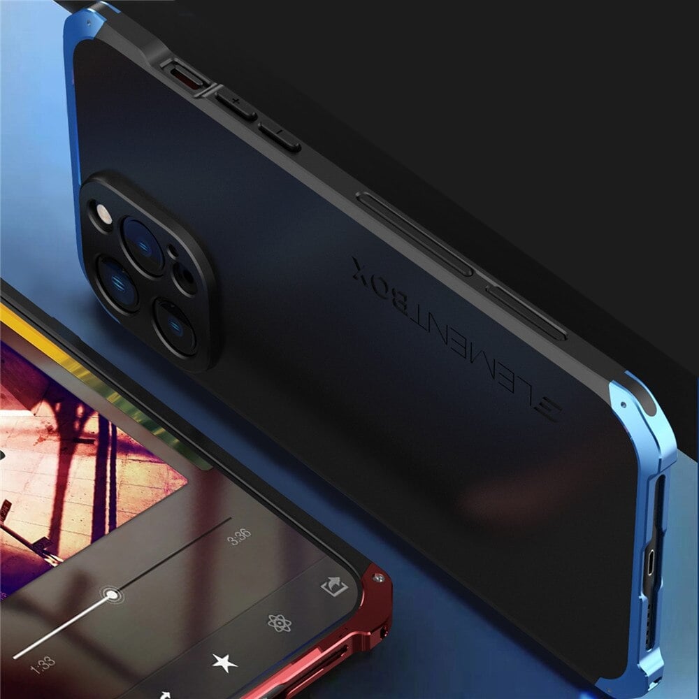 Reinforced Metal Frame iPhone Case with Camera Shield & Drop Protection for 14/15/16 Series