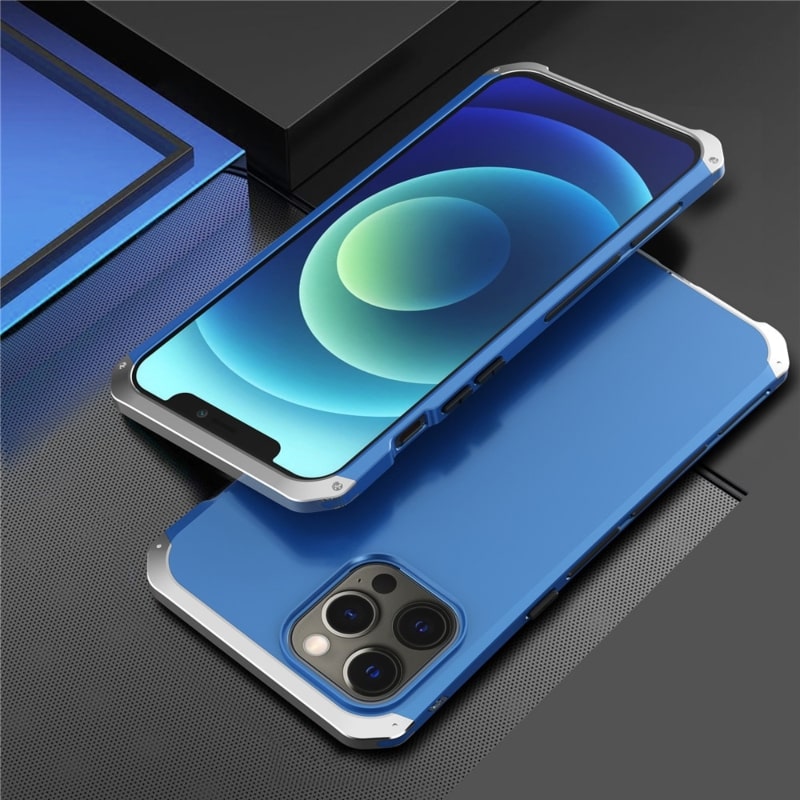 Reinforced Metal Frame iPhone Case with Camera Shield & Drop Protection for 14/15/16 Series