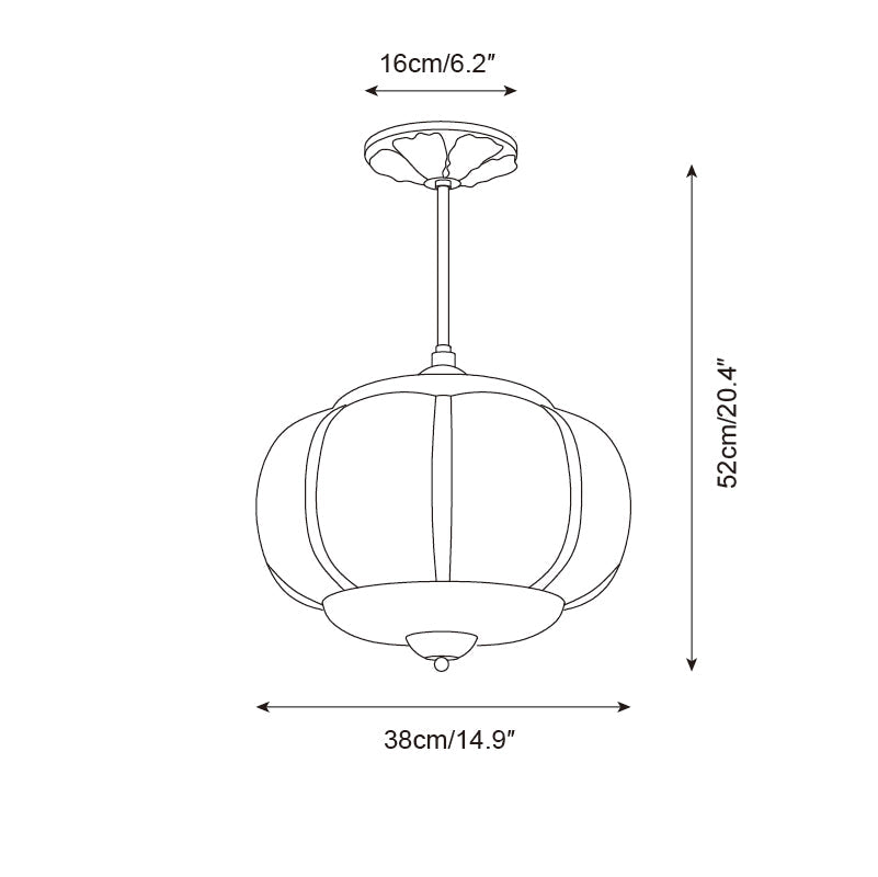 Ceiling Lamp with Textured Glass Dome 15-Inch Adjustable Drop for Countertops Tables Hallways Vintage-Style Overhead Fixture Gold Black Whit