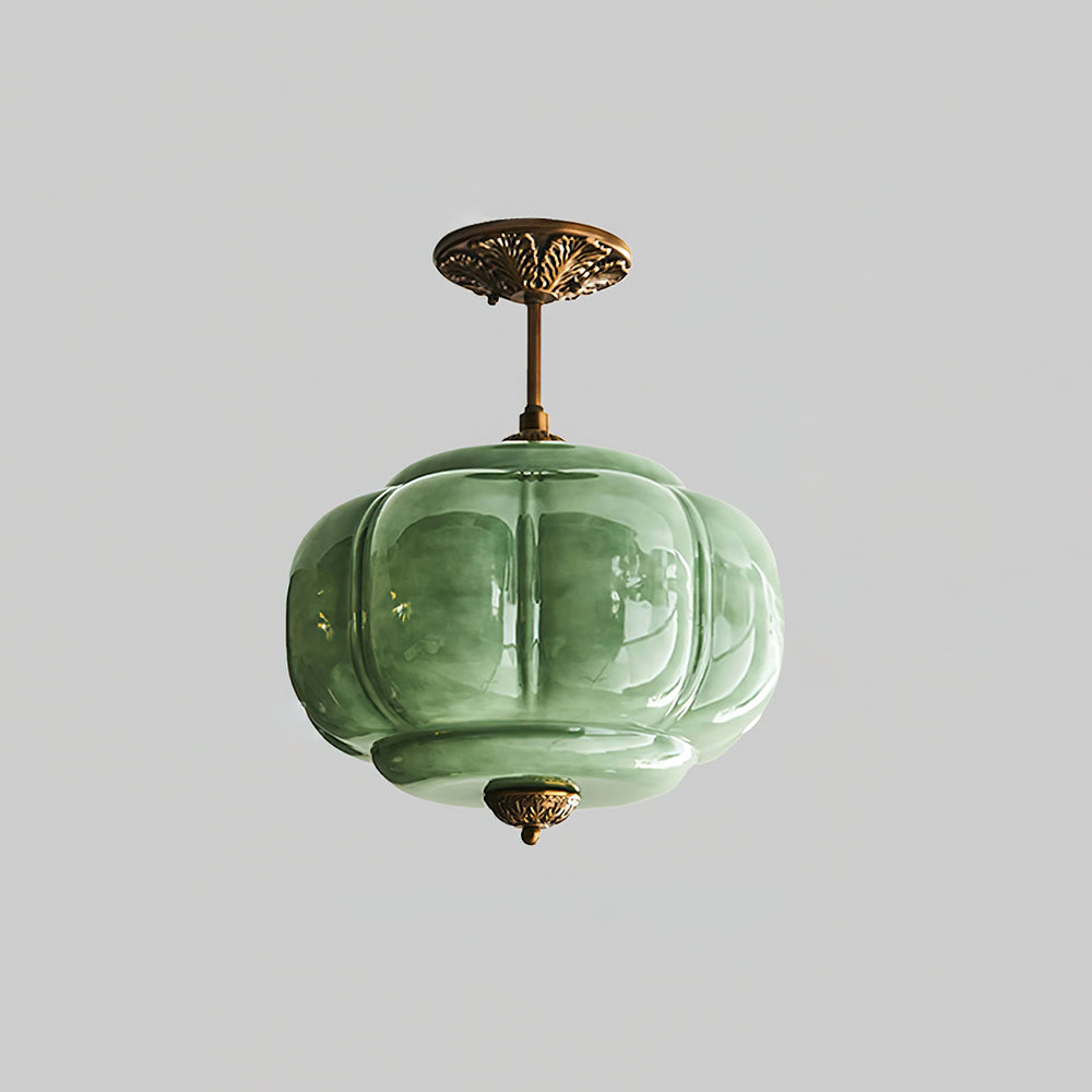 Semi-Flush Glass Ceiling Light with Metal Canopy and Dimmable Socket – Modern Ambient Fixture for Bathroom, Bedroom, Hallway, Entryway