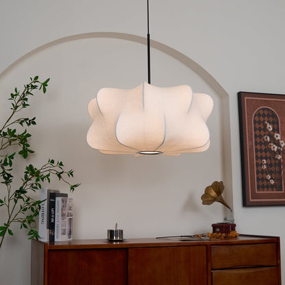 3-Light Silk Cloud Hanging Fixture White 24 in Adjustable Ceiling Mount E27 for Dining Room Living Room Kitchen Modern Indoor Overhead Light