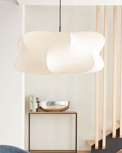 3-Light Silk Cloud Hanging Fixture White 24 in Adjustable Ceiling Mount E27 for Dining Room Living Room Kitchen Modern Indoor Overhead Light