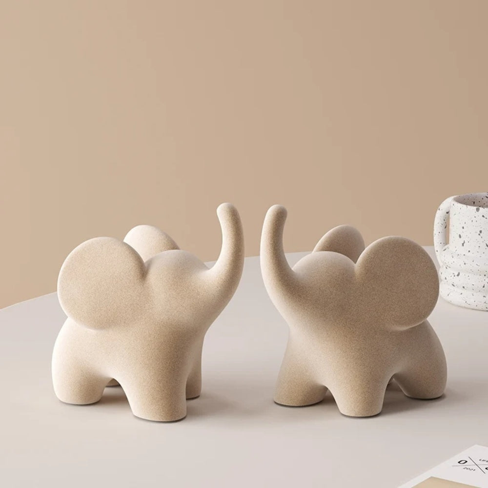 Elysian Elephant Figurine - Resin, Minimalist Design