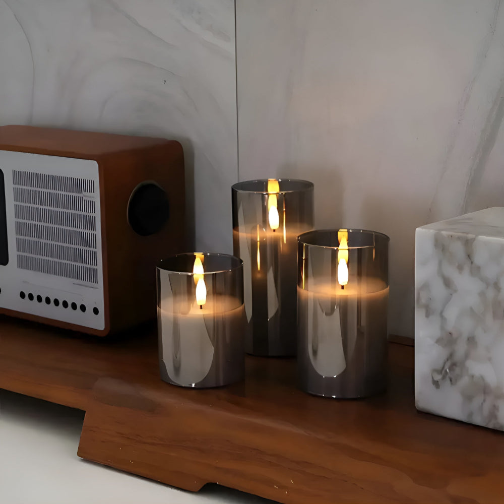 Elysian Flameless Candle Set - 3D LED, electric candle, Safe Ambience