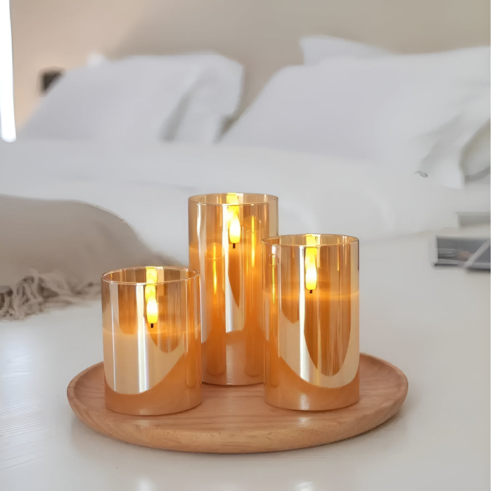 Elysian Flameless Candle Set - 3D LED, electric candle, Safe Ambience