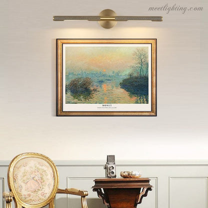 LED Artwork Illuminator Wall Mount Brass Picture Light for Paintings Photographs Gallery Frames Museum Quality Accent Lighting Adjustable