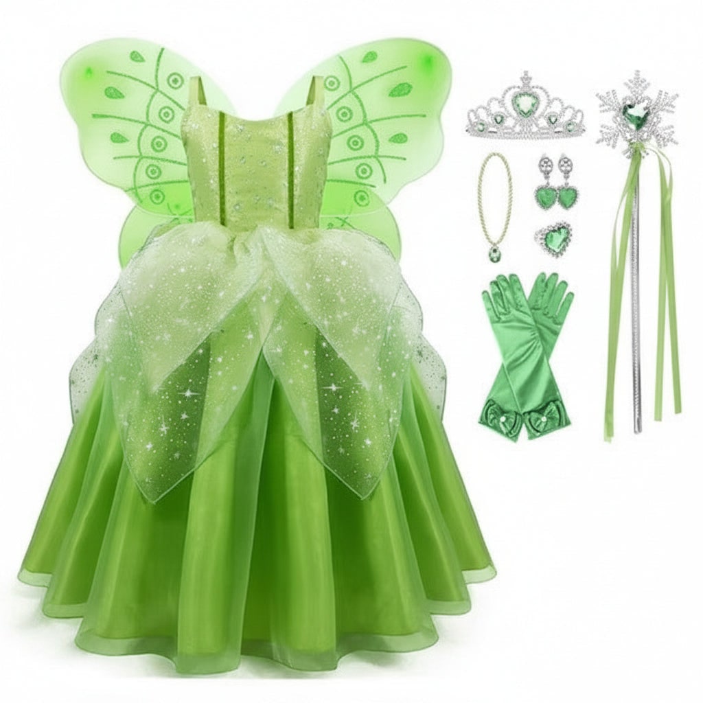 Enchanting Fairy Princess Costume Set for Girls with Accessories | Perfect for Halloween and Role Play