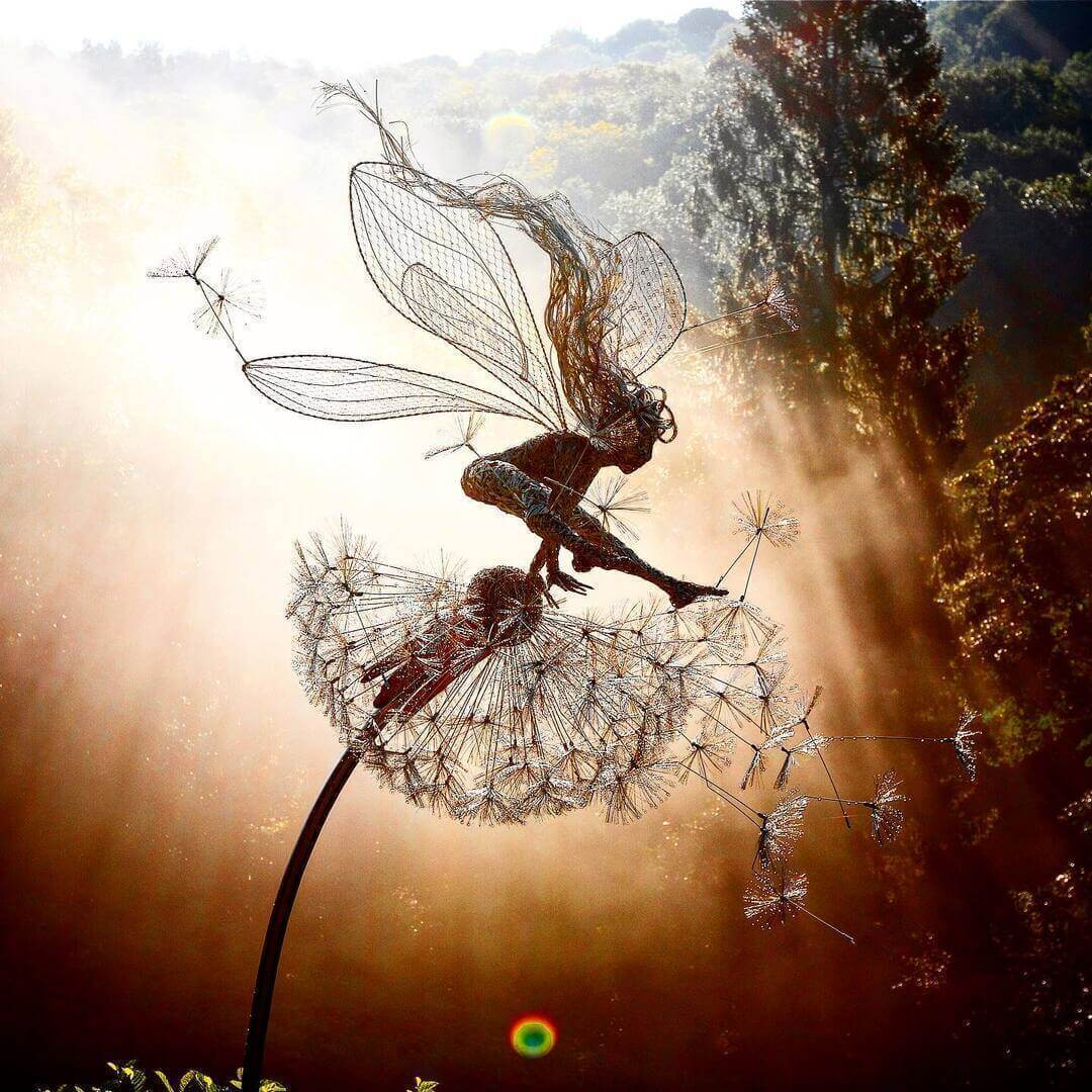 Enchanting Garden Decor | Fairy Garden Ornaments with Unique Dandelion Design | Magical Outdoor Wall Art for Whimsical Spaces