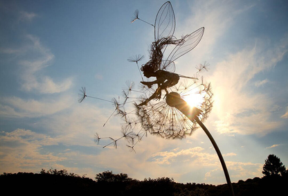 Enchanting Garden Decor | Fairy Garden Ornaments with Unique Dandelion Design | Magical Outdoor Wall Art for Whimsical Spaces