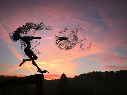 Enchanting Garden Decor | Fairy Garden Ornaments with Unique Dandelion Design | Magical Outdoor Wall Art for Whimsical Spaces