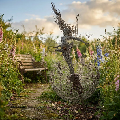Whimsical Garden Decor | Dancing Fairy Wind Spinner with Metal Stem | Enchanting Motion for Outdoor Spaces