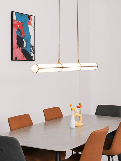 Linear Adjustable LED Overhead Fixture 59-Inch Metal Acrylic Three Color Temperatures for Dining Room Kitchen Living Space Modern Interior L