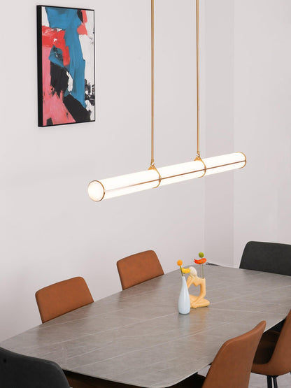 Linear Adjustable LED Overhead Fixture 59-Inch Metal Acrylic Three Color Temperatures for Dining Room Kitchen Living Space Modern Interior L