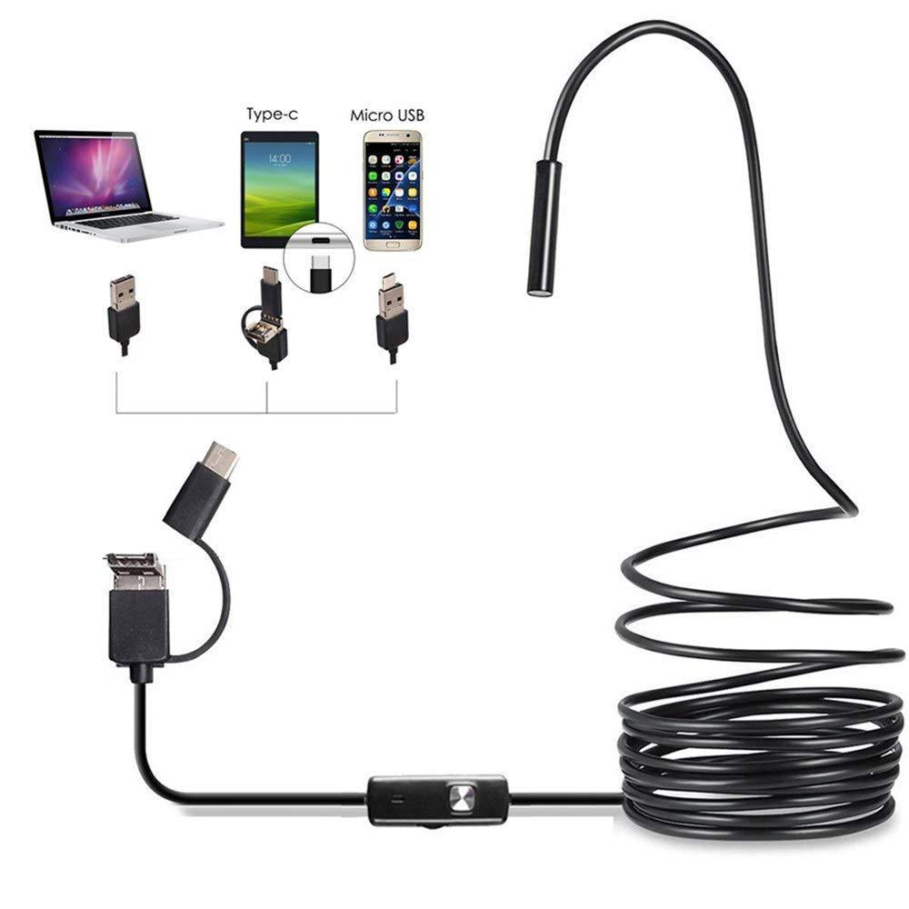 Flexible Endoscope Camera for Tight Spaces with Adjustable LED Light