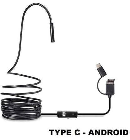 Flexible Endoscope Camera for Tight Spaces with Adjustable LED Light