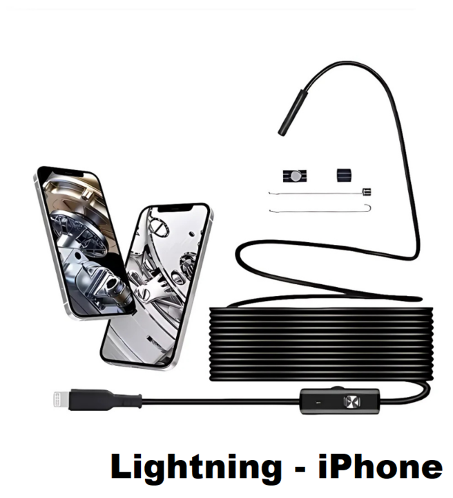 Flexible Endoscope Camera for Tight Spaces with Adjustable LED Light