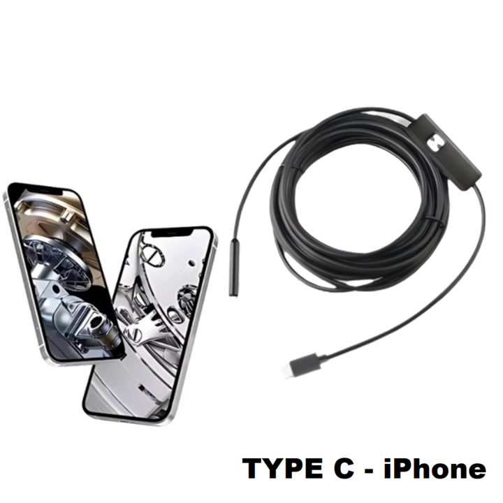 Flexible Endoscope Camera for Tight Spaces with Adjustable LED Light