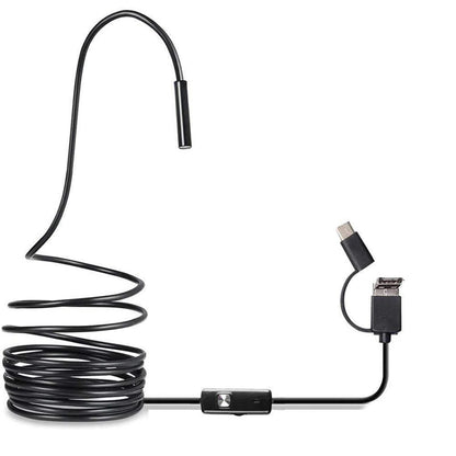 Flexible Endoscope Camera for Tight Spaces with Adjustable LED Light