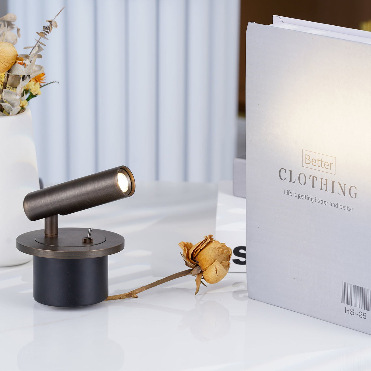 Rotating LED Reading Light for Bedroom Wall – Adjustable Bedside Sconce with Integrated LED – Modern Metal Task Light for Headboard