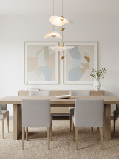 LED Pendant Light Fixture Gold Finish 16-24 in Hanging Chandelier for Kitchen Island Dining Room Living Room with Adjustable Rod Three Color