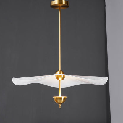 LED Pendant Light Fixture Gold Finish 16-24 in Hanging Chandelier for Kitchen Island Dining Room Living Room with Adjustable Rod Three Color