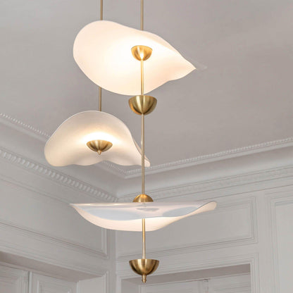LED Pendant Light Fixture Gold Finish 16-24 in Hanging Chandelier for Kitchen Island Dining Room Living Room with Adjustable Rod Three Color