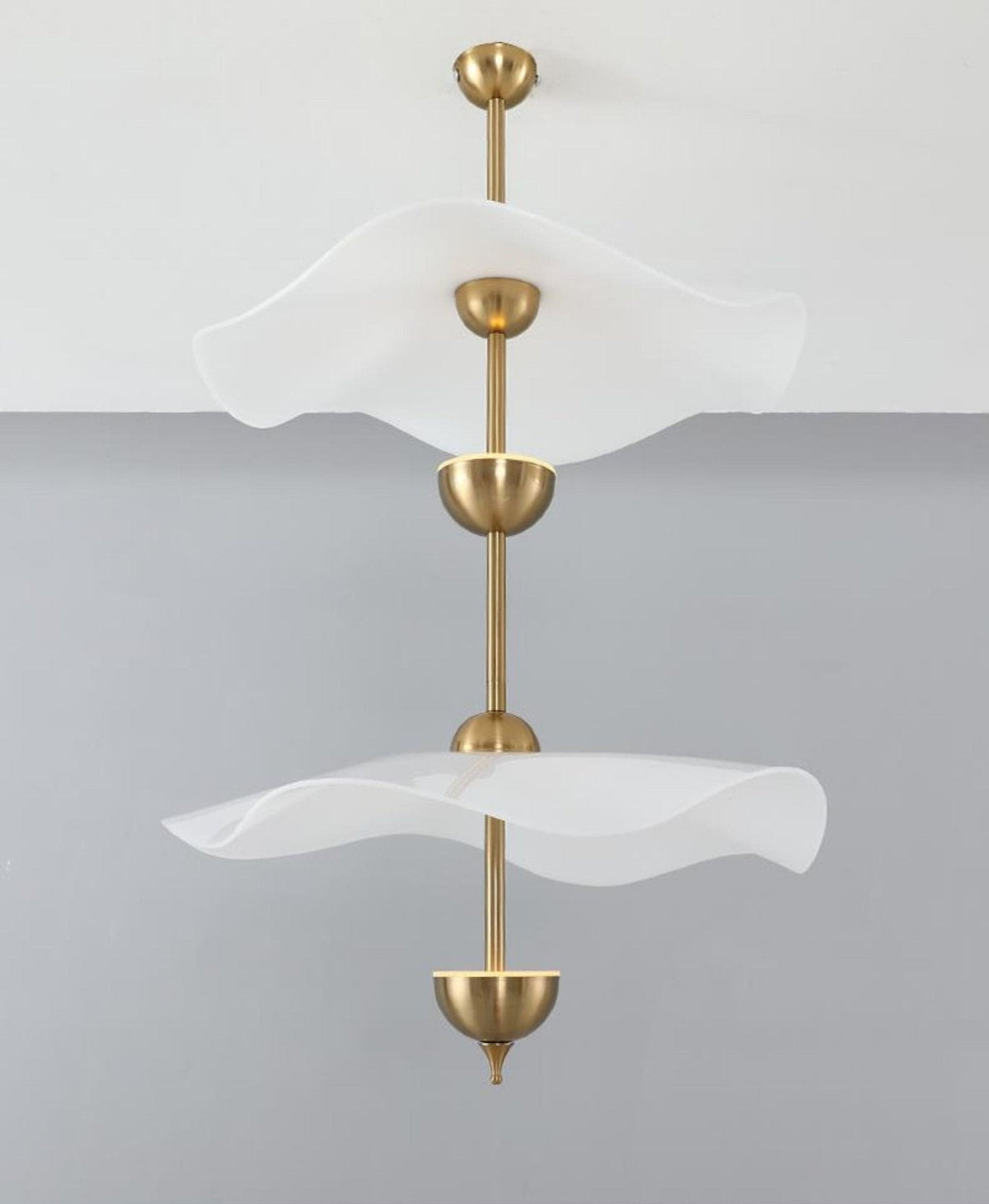 LED Pendant Light Fixture Gold Finish 16-24 in Hanging Chandelier for Kitchen Island Dining Room Living Room with Adjustable Rod Three Color