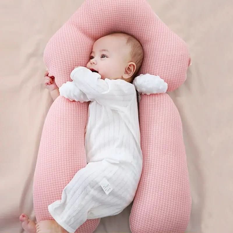 Infant Head Support Cushion with Airflow Foam Core, Reversible Dual-Sided Cover, Washable Sleep Positioner for Newborns 0-12 Months