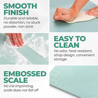 Essential Kitchen | Extra Large Silicone Baking Mat with Non-Stick Surface | Perfect for Kneading and Rolling Dough
