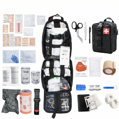Essential Outdoor Survival Kit | Portable Emergency Preparedness Kit with First Aid Supplies | Ideal for Camping and Travel Safety