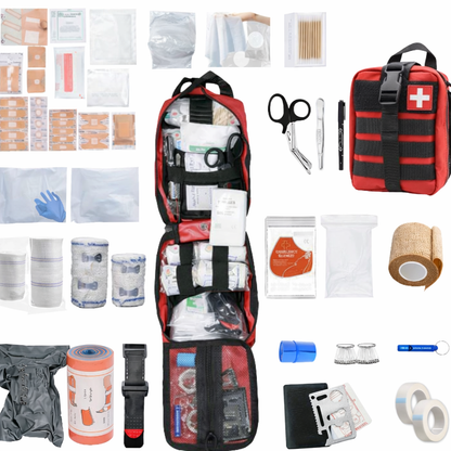Essential Outdoor Survival Kit | Portable Emergency Preparedness Kit with First Aid Supplies | Ideal for Camping and Travel Safety