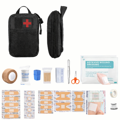 Essential Outdoor Survival Kit | Portable Emergency Preparedness Kit with First Aid Supplies | Ideal for Camping and Travel Safety