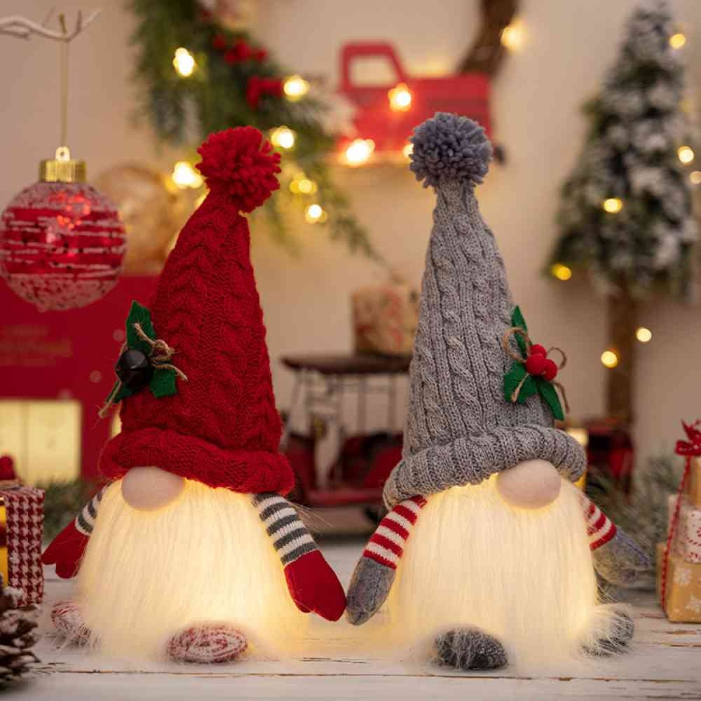 Everly Plush Christmas Gnome - Light-Up Feature, Whimsical Design