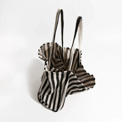 Everyday Essentials | Canvas Tote Bag with Striped Design & Long Handles | Durable and Stylish for Daily Use