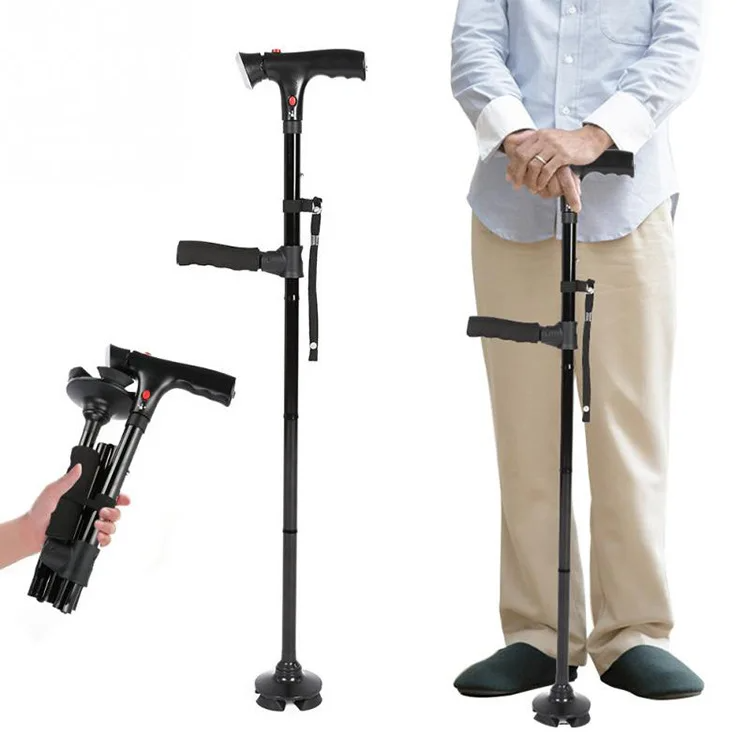 Lightweight Walking Cane with Ergonomic Handle, Durable Metal Walking Stick for Stable Support, Mobility Cane
