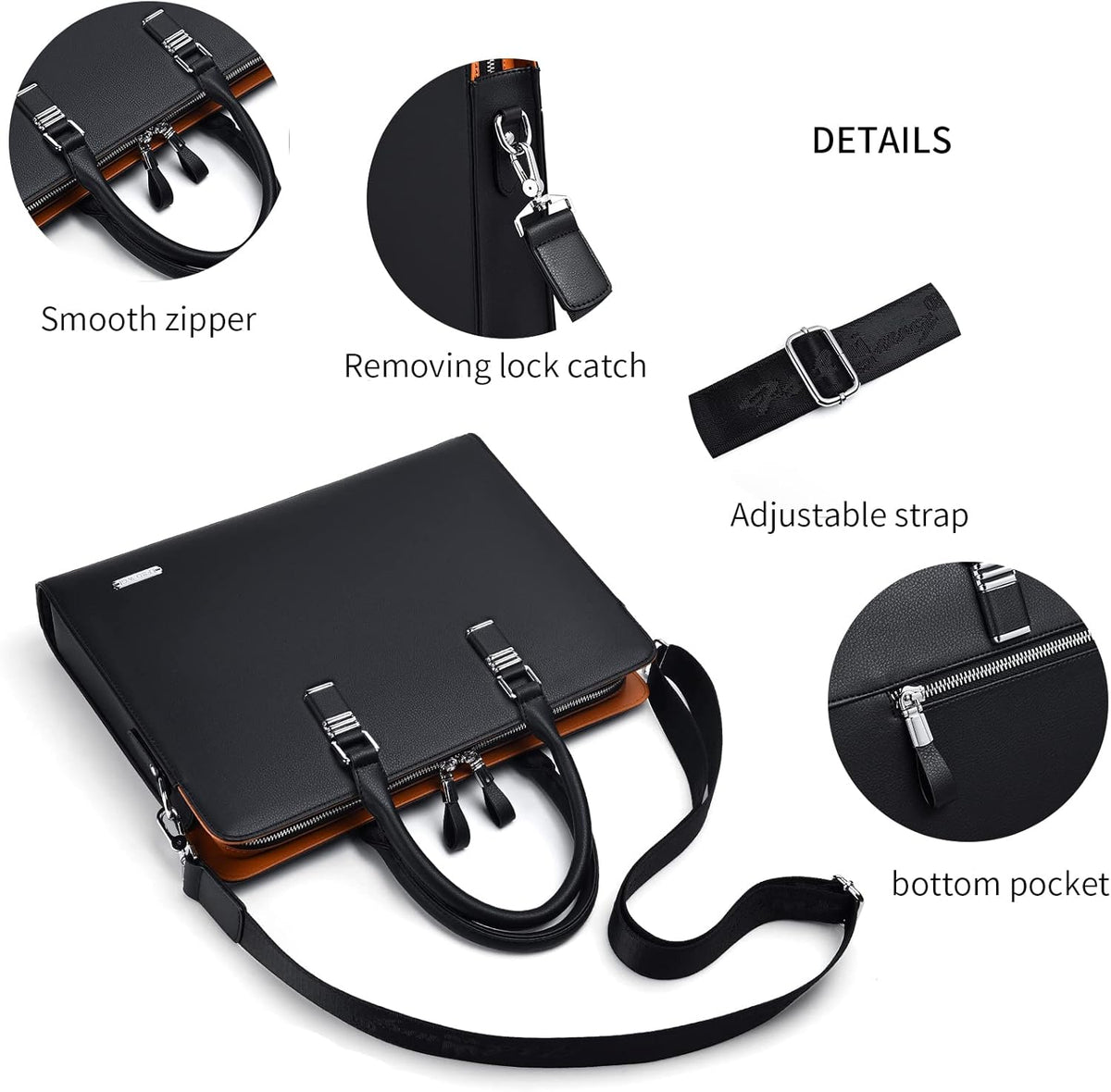 Executive Leather Briefcase | Multi-Compartment Design with Padded Handles | Perfect Laptop Briefcase for Men