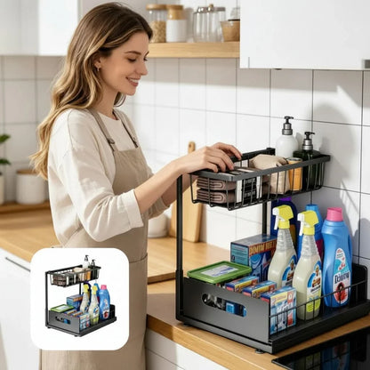 PULLNEST – Sliding Basket Storage Rack for Kitchen Organization