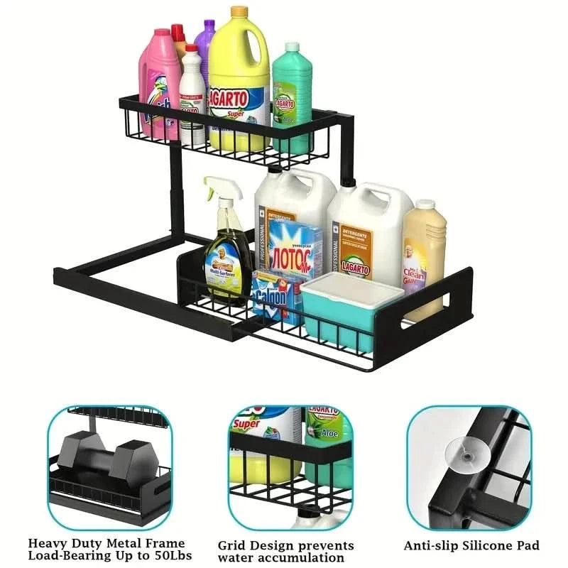 PULLNEST – Sliding Basket Storage Rack for Kitchen Organization