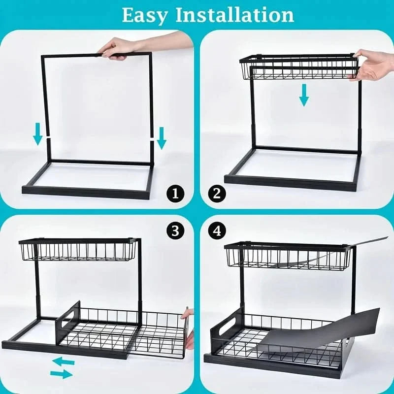PULLNEST – Sliding Basket Storage Rack for Kitchen Organization