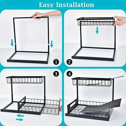 PULLNEST – Sliding Basket Storage Rack for Kitchen Organization